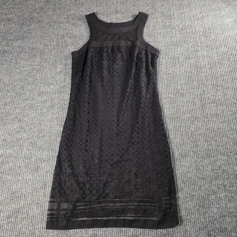 Max Studio Womens‎ Black Lace Sleeveless Mesh Yoke Shift Dress 3903D61 Size S